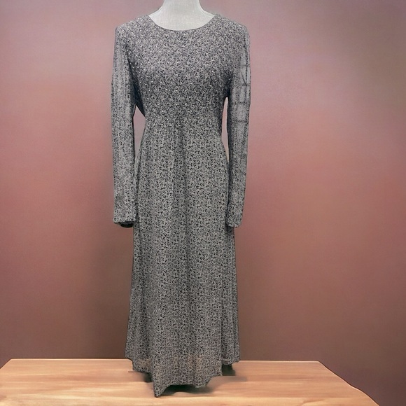 Sarah Elizabeth Vintage Floral Tie Back Pleated Maxi Prairie Dress size 10 - Picture 1 of 9